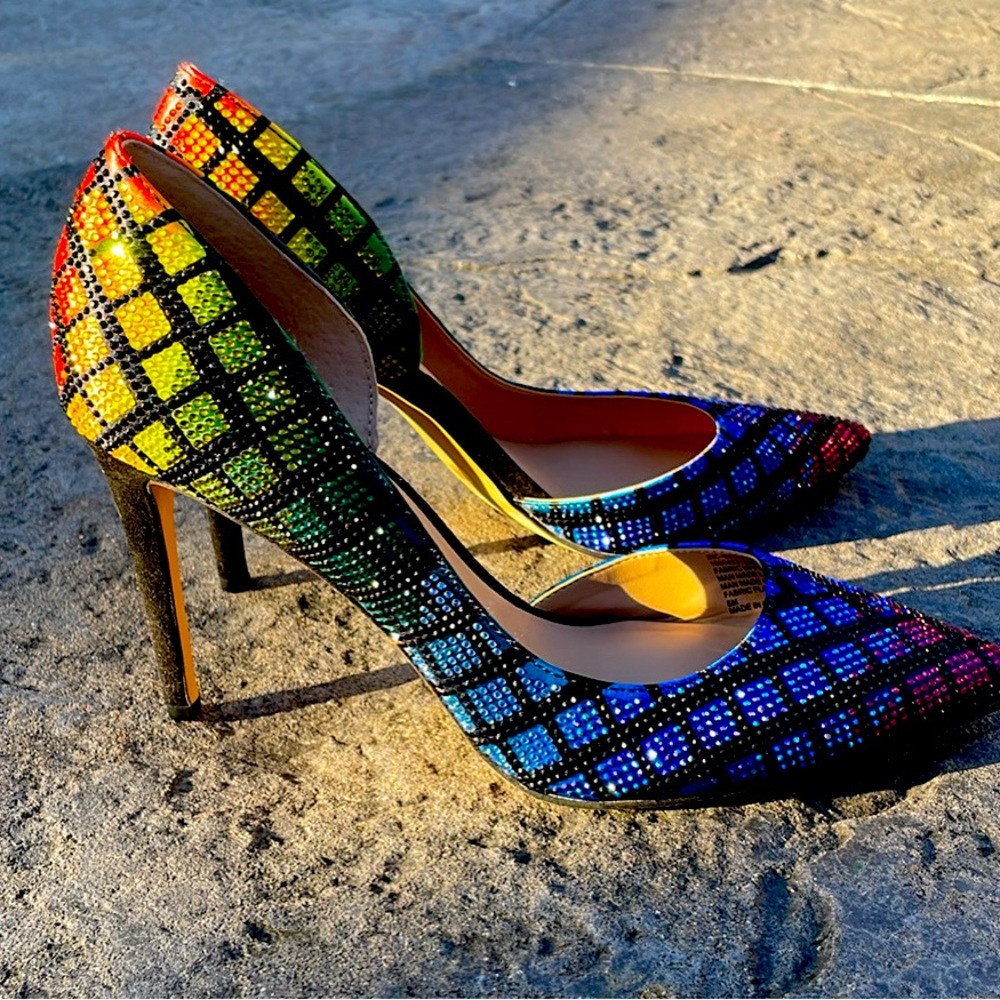 New! Never Worn INC Multicolour Bling Crystal Heels